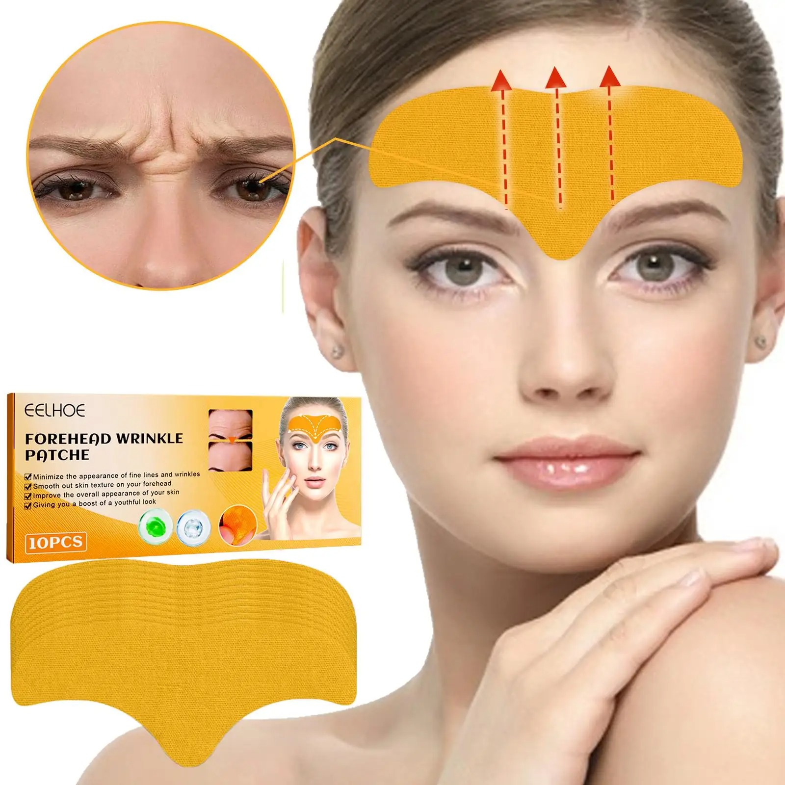 Skincare Glad2Glow - 10 шт./кор., пластырь от морщин на